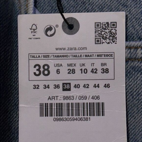 ZARA | Light blue | ZW MID-RISE CROPPED STRAIGHT LEG JEANS - Picture 11 of 12